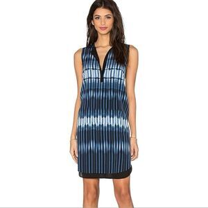 Vince Silk Printed Tie Dye Double Layer Dress in Monaco & Starlight Size L